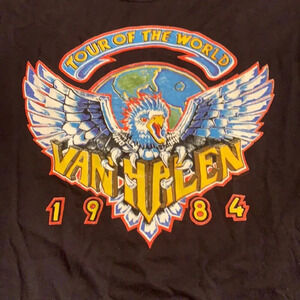 Van Halen 1984 Retro Tour of the World Band Tee Shirt